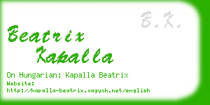 beatrix kapalla business card